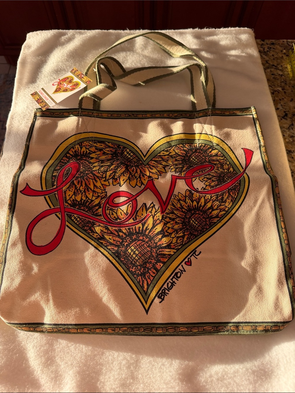 Brighton Canvas Sunflower 'Love' Tote NEW NWT